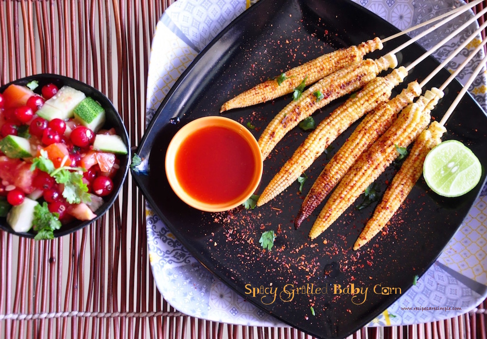 spicy grilled baby corn recipe Spicy Grilled Baby Corn on a Stick