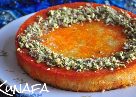 Kunafa | Middle Eastern Cheese filled Dessert Pastry