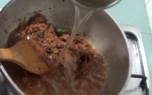varutharacha kadala curry add water 300x188 Varutharacha Kadala Curry  |  Black Chickpeas Curry with Ground Roasted Coconut