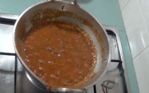 varutharacha kadala curry simmering 300x188 Varutharacha Kadala Curry  |  Black Chickpeas Curry with Ground Roasted Coconut