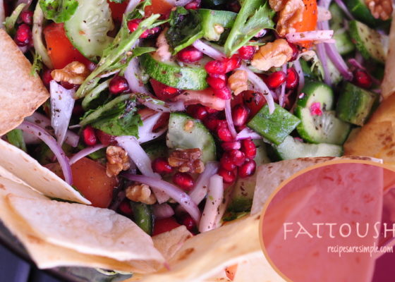 Fattoush –  فتوش  – Levantine Toasted Pita and Mixed Vegetable Salad