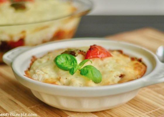Cheesy Baked Rice with Chicken