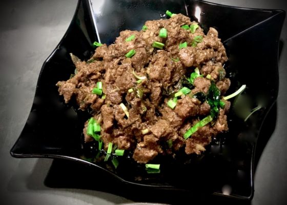 Asian Black Pepper Beef with Curry Leaves