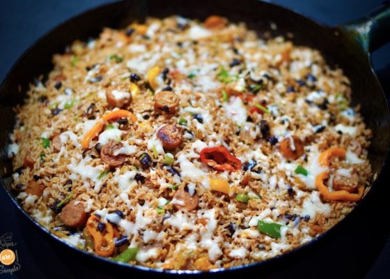 Mexican Skillet Rice (with Sausages and Black Beans)