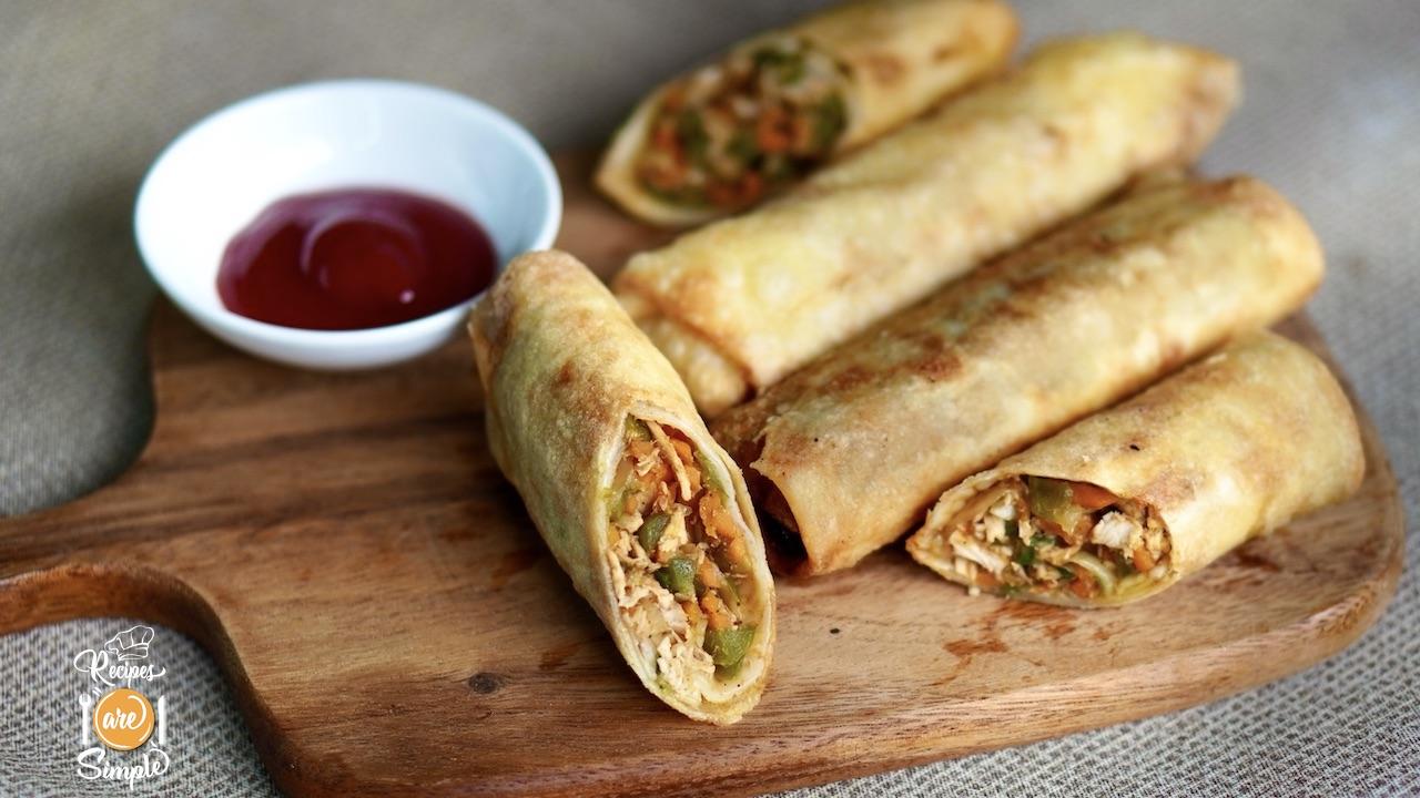 Chicken and Vegetable Spring Rolls - Recipes are Simple