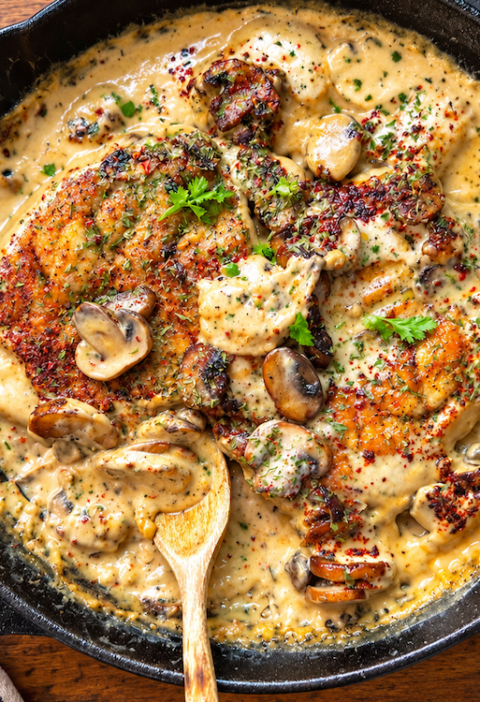 Rustic Creamy Mushroom Chicken Skillet