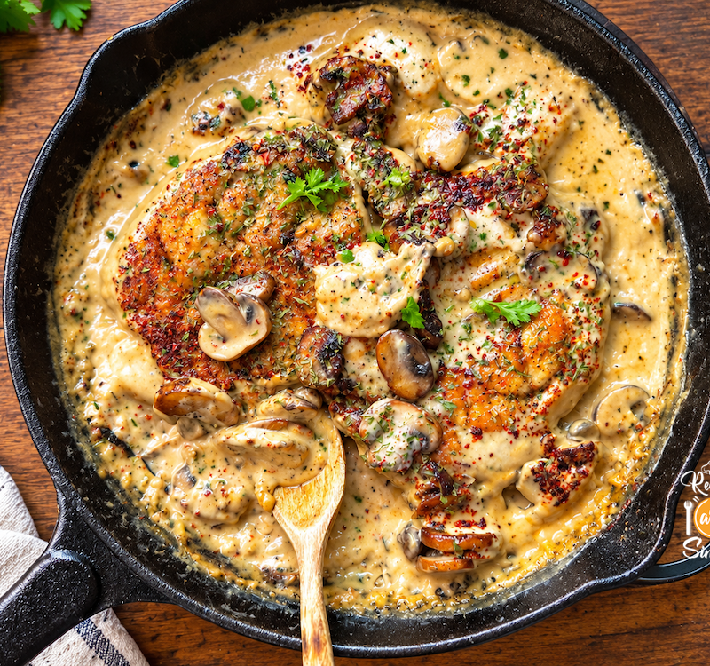 Rustic Creamy Mushroom Chicken Skillet